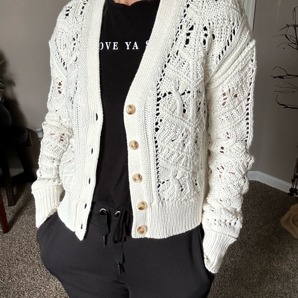 Cropped cotton cardigan XXS P like new